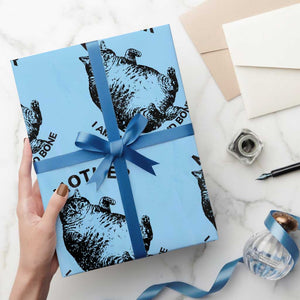 Funny Cat Mother I Am But Skin And Bone Wrapping Paper Roll TS11 Light Blue Print Your Wear