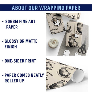 Funny Cat Mother I Am But Skin And Bone Wrapping Paper Roll TS11 Print Your Wear