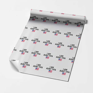Funny Cat Selfie Bigfoot Xmas Sasquatch Wrapping Paper Roll Sarcastic Political Meme American Flag TS02 White Print Your Wear