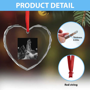 Funny Cat Selfie with Bigfoot Heart Crystal Glass Ornament Back To The Moon Mission 2026 TS14 Print Your Wear