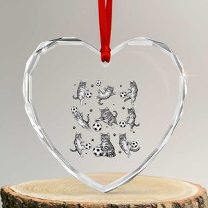 Funny Cat Soccer Player Heart Crystal Glass Ornament Gift For Soccer Lovers TS12 Transparent Glass 3'' Heart Print Your Wear