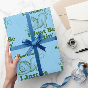 Funny Cat Sometimes I Just Be Fartin Wrapping Paper Roll Pet Lover TS12 Light Blue Print Your Wear