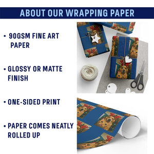 Funny Cat With Dog Selfie Christmas Wrapping Paper Roll Pet Lover Xmas Gift TS14 Print Your Wear