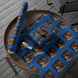 Funny Cat With Santa Selfie Christmas Wrapping Paper Roll TS14 Blue Print Your Wear