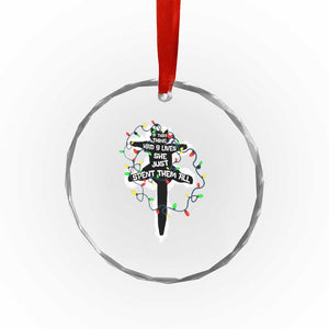Funny Cat Xmas Crystal Glass Ornament Pussy-cat If That Thing Had Nine Lives She Just Spent Them All Meowy Catmas Gift TS10 Print Your Wear