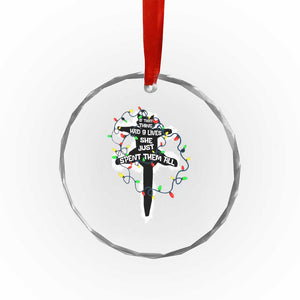 Funny Cat Xmas Crystal Glass Ornament Pussy-cat If That Thing Had Nine Lives She Just Spent Them All Meowy Catmas Gift TS10 Print Your Wear