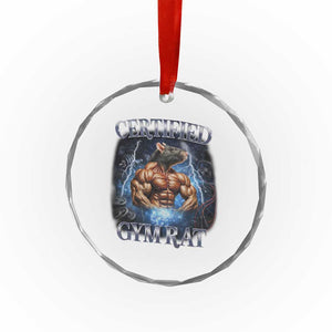 Funny Certified Gym Rat Crystal Glass Ornament Fitness Bodybuilding Gym Lovers Meme TS11 Print Your Wear