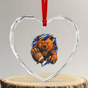 Funny CFB Game Day Heart Crystal Glass Ornament Football Lover TS11 Transparent Glass 3'' Heart Print Your Wear