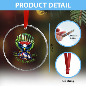 Funny Champion Seattle Dominates New England Crystal Glass Ornament 12s Fan Pride TS12 Print Your Wear