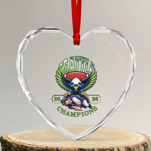 Funny Champion Seattle Dominates New England Heart Crystal Glass Ornament 12s Fan Pride TS12 Transparent Glass 3'' Heart Print Your Wear