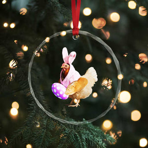 Funny Chicken Bunny Crystal Glass Ornament Happy Easter Eggs Farm TS02 Print Your Wear