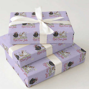Funny Chicken Bunny Ears Wrapping Paper Roll Not Our Job Easter Gift TS12 Violet Print Your Wear