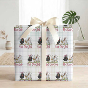 Funny Chicken Bunny Ears Wrapping Paper Roll Not Our Job Easter Gift TS12 White Plaid Print Your Wear