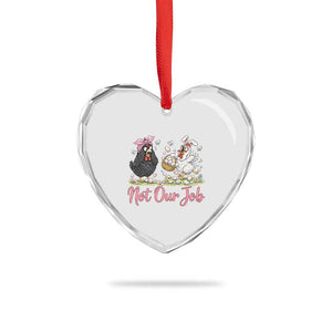 Funny Chicken Bunny Ears Heart Crystal Glass Ornament Not Our Job Easter Gift TS12 Print Your Wear