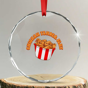 Funny Chicken Tender Slut Crystal Glass Ornament Tendies Bucket TS02 Transparent Glass 3'' Circle Print Your Wear