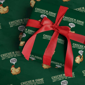 Funny Chicken Wrapping Paper Roll Game Dont Look At The Chicken TS10 Green Print Your Wear