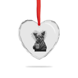 Funny Chihuahua Coffee Lover Heart Crystal Glass Ornament Do Not Talk To Me Yet TS12 Print Your Wear