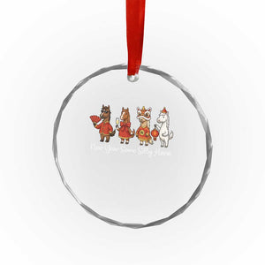 Funny Chinese New Year 2026 Crystal Glass Ornament New Year Same Silly Horse TS11 Print Your Wear