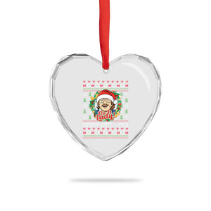 Funny Chit Christmas Heart Crystal Glass Ornament Merry Chit Mas Do It Lady Xmas Wreath TS11 Print Your Wear