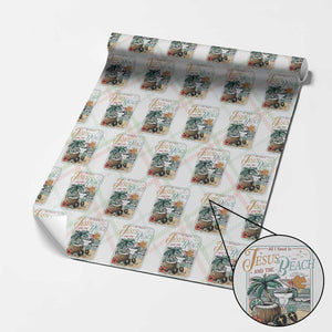 Funny Christian Beach Gift Wrapping Paper Roll All I Need Is Jesus And The Beach TS12 Christmas Plaid Print Your Wear