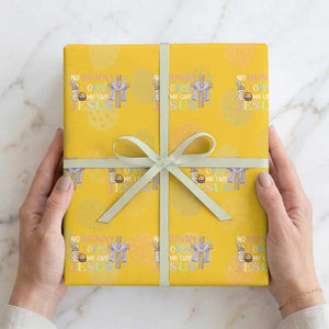 Funny Christian Easter Wrapping Paper Roll No Bunny Loves Me Like Jesus TS10 Yellow Print Your Wear