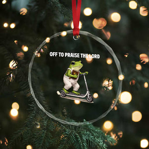 Funny Christian Frog Crystal Glass Ornament Off To Praise The Lord TS10 Print Your Wear