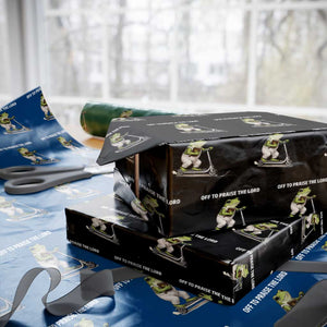 Funny Christian Frog Wrapping Paper Roll Off To Praise The Lord TS10 Black Print Your Wear