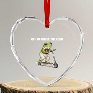 Funny Christian Frog Heart Crystal Glass Ornament Off To Praise The Lord TS10 Transparent Glass 3'' Heart Print Your Wear