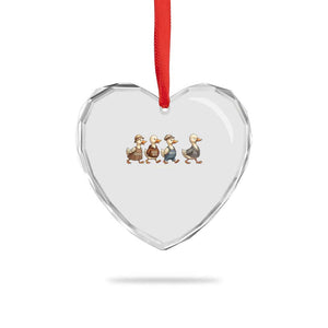 Funny Christian Psalm 23:6 Duck Pun Heart Crystal Glass Ornament Surely Goodness and Mercy Cute Bible Humor Gift TS02 Print Your Wear