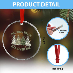 Funny Christmas Adult Humor Crystal Glass Ornament Put Your Balls All Over Me Xmas Dirty Joke TS11 Print Your Wear