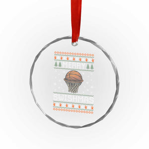 Funny Christmas Basketball Crystal Glass Ornament Merry Swishmas Ugly Xmas Swish Technique TS11 Print Your Wear