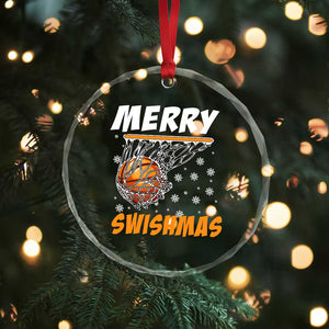 Funny Christmas Basketball Crystal Glass Ornament Merry Swishmas Xmas Swish Technique TS11 Print Your Wear