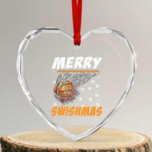 Funny Christmas Basketball Heart Crystal Glass Ornament Merry Swishmas Xmas Swish Technique TS11 Transparent Glass 3'' Heart Print Your Wear