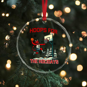 Funny Christmas Basketball Jersey Devil Crystal Glass Ornament Hoops For The Holidays TS12 Print Your Wear