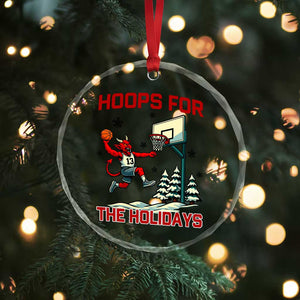 Funny Christmas Basketball Jersey Devil Crystal Glass Ornament Hoops For The Holidays TS12 Print Your Wear