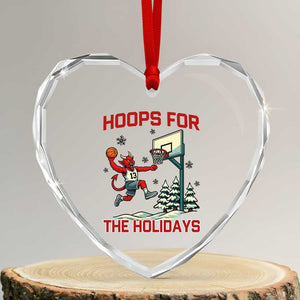Funny Christmas Basketball Jersey Devil Heart Crystal Glass Ornament Hoops For The Holidays TS12 Transparent Glass 3'' Heart Print Your Wear