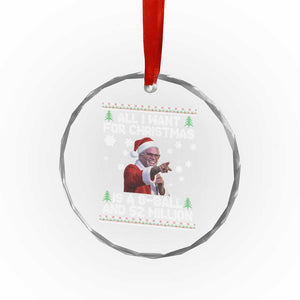 Funny Christmas Billy Meme Crystal Glass Ornament A 8 Ball and 2 Million Dollars Baby Uncle in Santa Suit TS02 Print Your Wear