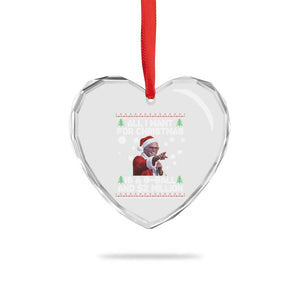 Funny Christmas Billy Meme Heart Crystal Glass Ornament A 8 Ball and 2 Million Dollars Baby Uncle in Santa Suit TS02 Print Your Wear