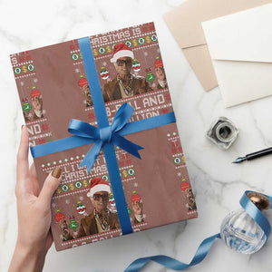 Funny Christmas Billy Meme Wrapping Paper Roll All I Want For Christmas Is A 8 Ball And 2 Million Dollars TS11 Mocha Print Your Wear