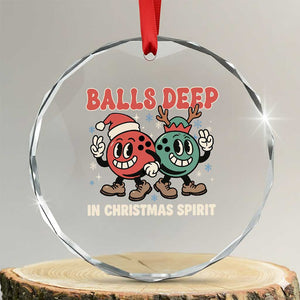 Funny Christmas Bowling Crystal Glass Ornament Balls Deep In Christmas Spirit TS11 Transparent Glass 3'' Circle Print Your Wear