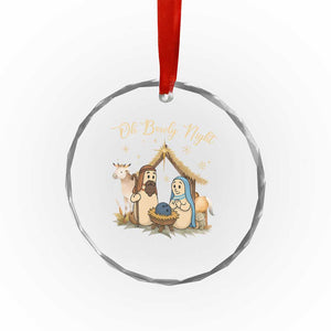 Funny Christmas Bowling Crystal Glass Ornament Oh Bowly Night Nativity Scene Bowling Pins TS11 Print Your Wear