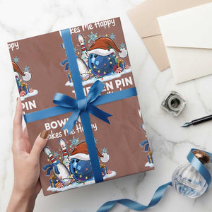 Funny Christmas Bowling Wrapping Paper Roll Bowling Makes Me Happy The Ten Pin Not So Much TS11 Mocha Print Your Wear