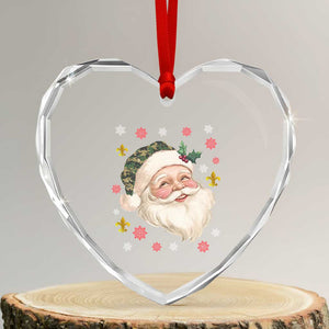 Funny Christmas Cajun Louisiana Santa Papa Noel Heart Crystal Glass Ornament TS11 Transparent Glass 3'' Heart Print Your Wear