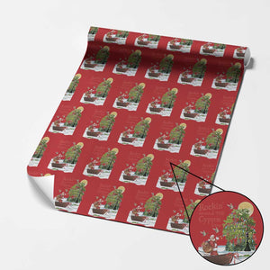 Funny Christmas Cajun Louisiana Wrapping Paper Roll Rockin' Around The Cypress Trees Santa Alligator TS11 Red Print Your Wear