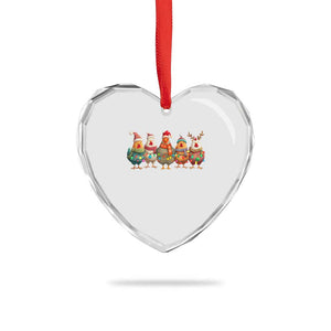 Funny Christmas Chicken Heart Crystal Glass Ornament Funny Xmas Chickens Animals Farm Lover Gift TS10 Print Your Wear