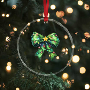 Funny Christmas Coquette Crystal Glass Ornament Green Xmas Tree Bow TS11 Print Your Wear
