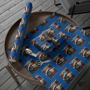 Funny Christmas Couple Wrapping Paper Roll Italian Brainrot Meme TS14 Blue Print Your Wear