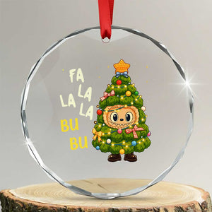 Funny Christmas Crystal Glass Ornament Fa La La La Bu Bu Xmas Song Kawaii Bubu TS10 Transparent Glass 3'' Circle Print Your Wear
