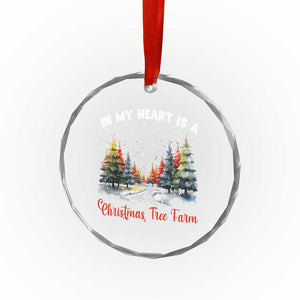 Funny Christmas Crystal Glass Ornament In My Heart Is A Xmas Tree Farm Retro Vintage Clothing TS02 Print Your Wear
