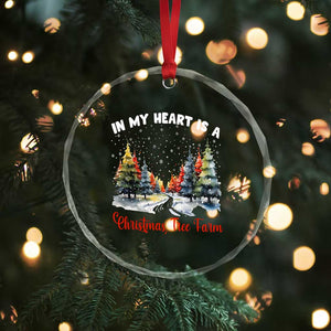 Funny Christmas Crystal Glass Ornament In My Heart Is A Xmas Tree Farm Retro Vintage Clothing TS02 Print Your Wear